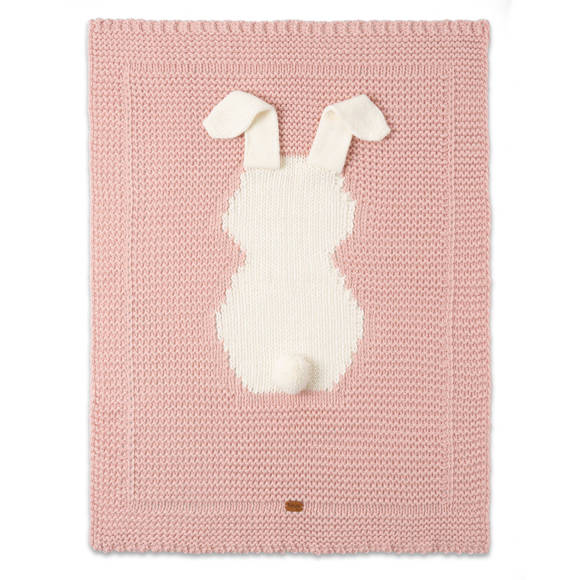 PaMaMi Kocyk dla niemowląt z uszami królika - Różowy